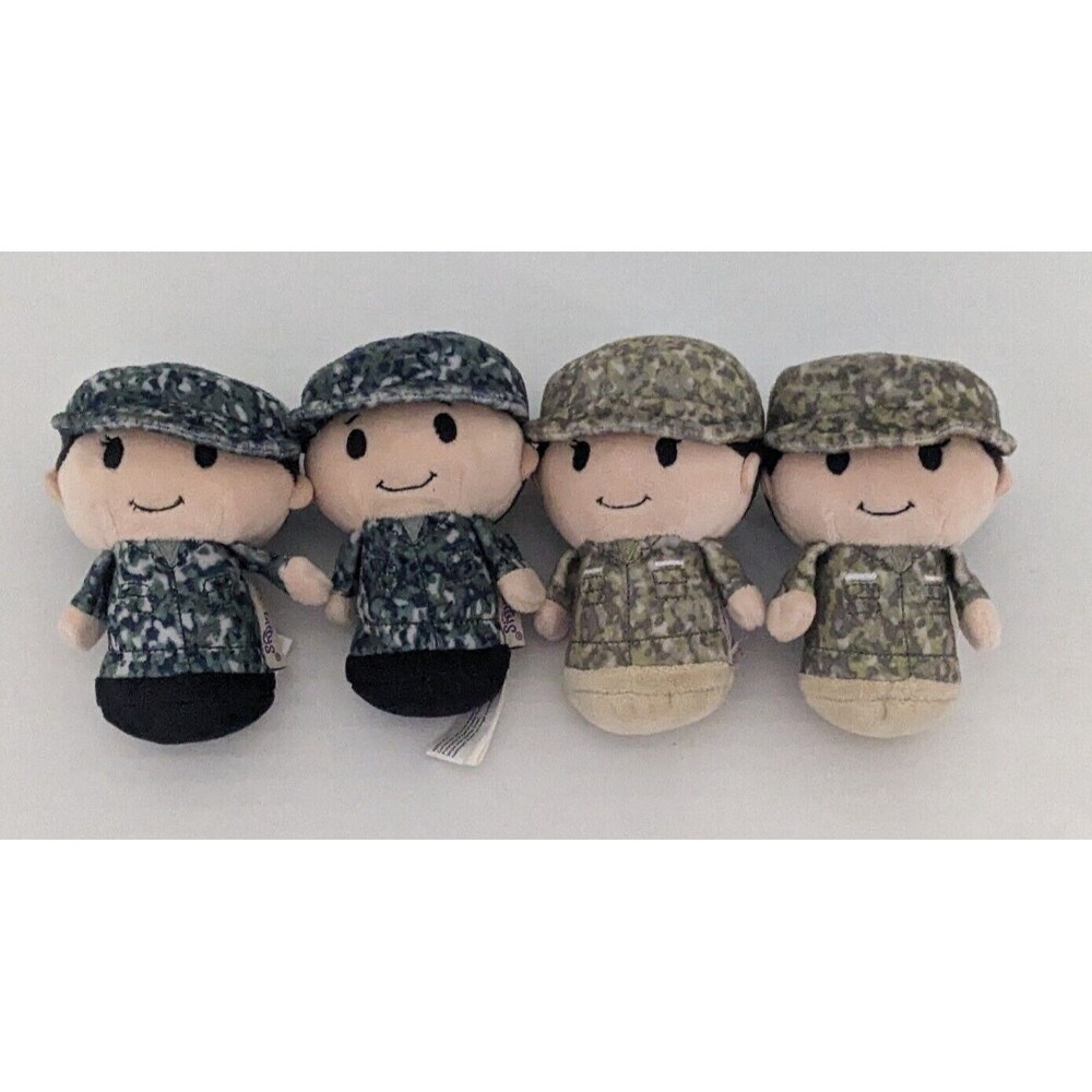 Hallmark Itty Bittys Camo Boy & 3 Girls Soldier Military Green Blue Caucasian